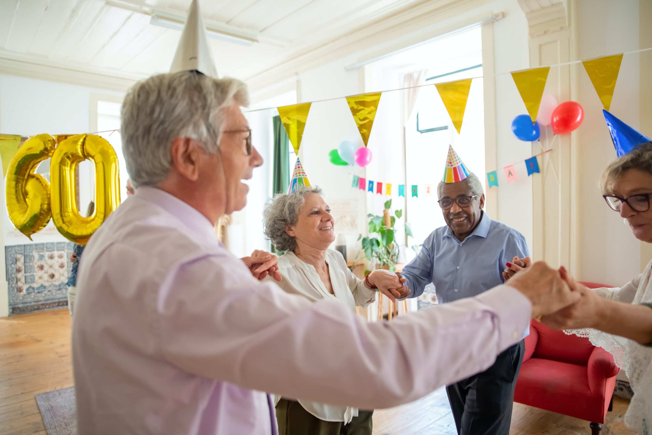 Eldery people dancing